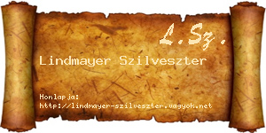 Lindmayer Szilveszter névjegykártya